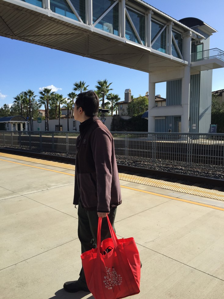 kelly at train station